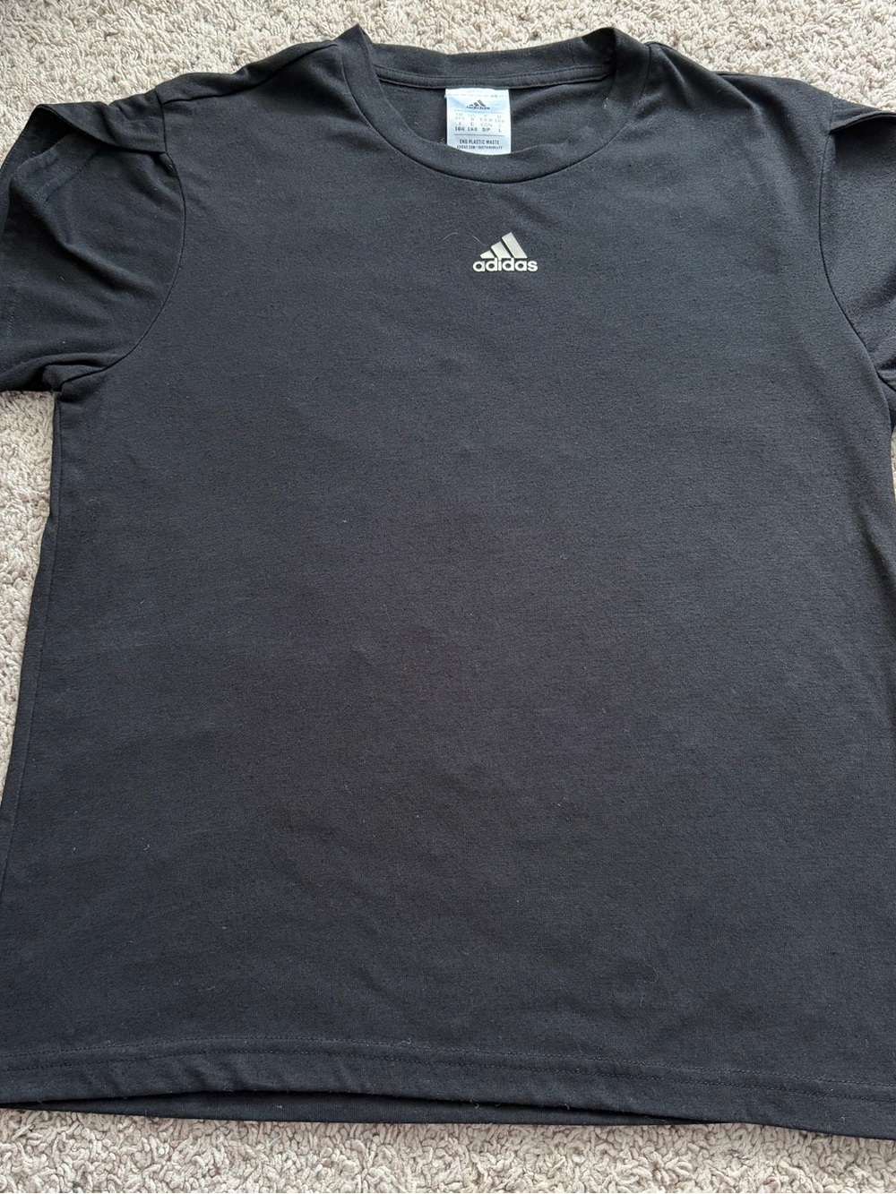 Adidas Black Short Sleeve Crewneck Tee with White Logo